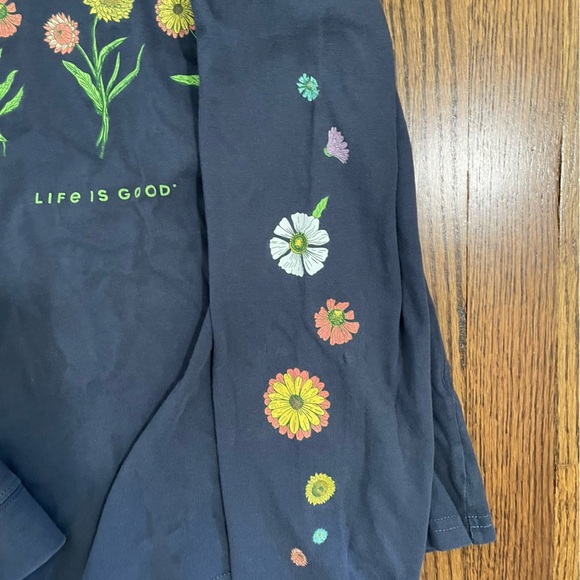 Life Is Good Crusher Kids Tee Blue Floral Size XXL - Picture 6 of 8